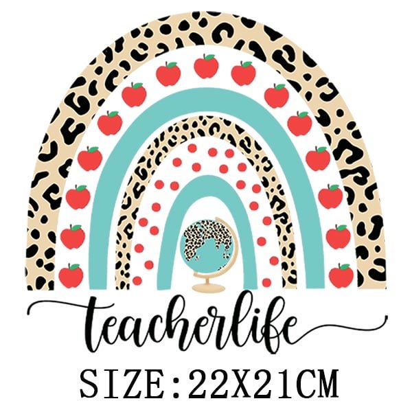 Beautiful Teachers Stickers DIY Washable Iron On Transfer For Clothing Unique Design Thermoadhesivos Patches On Clothes Applique