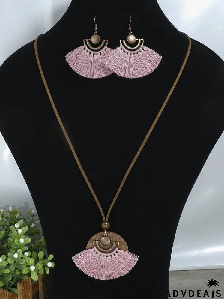 3pcs Tassel Decor Jewelry Set