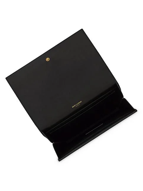 Saint Laurent Cassandre Matelass&eacute; Carr&eacute; Flap Pouch In Lambskin