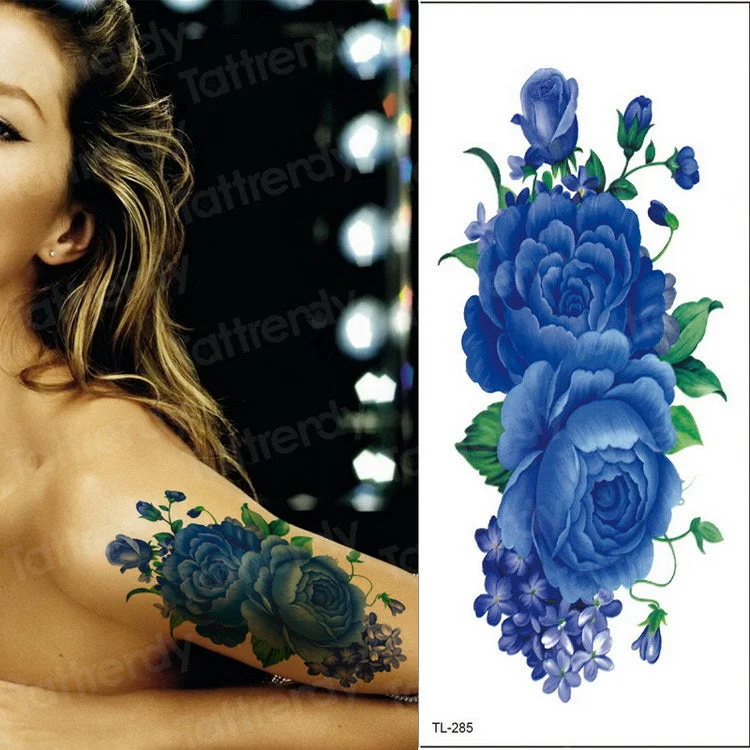waterproof tattoo temporary sticker tattoo flower water transfer rose temporary tattoos on the body art girls bikini stickers