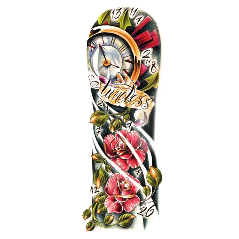 Body Art Arm Fake Sleeve Tattoos For Men Waterproof Wolf Tiger Chinese Dragon Sticker Temporary Fox Tattoo Waterproof Sleeves 303