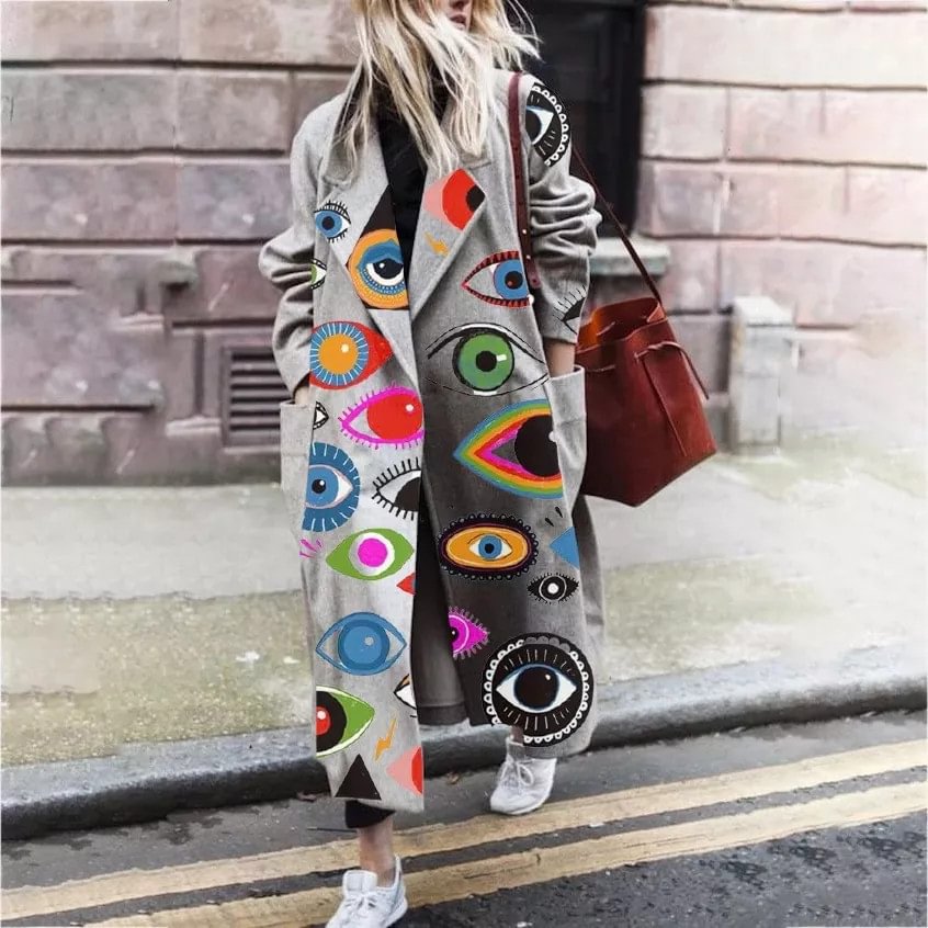 Funky Printed Long Sleeve Coat