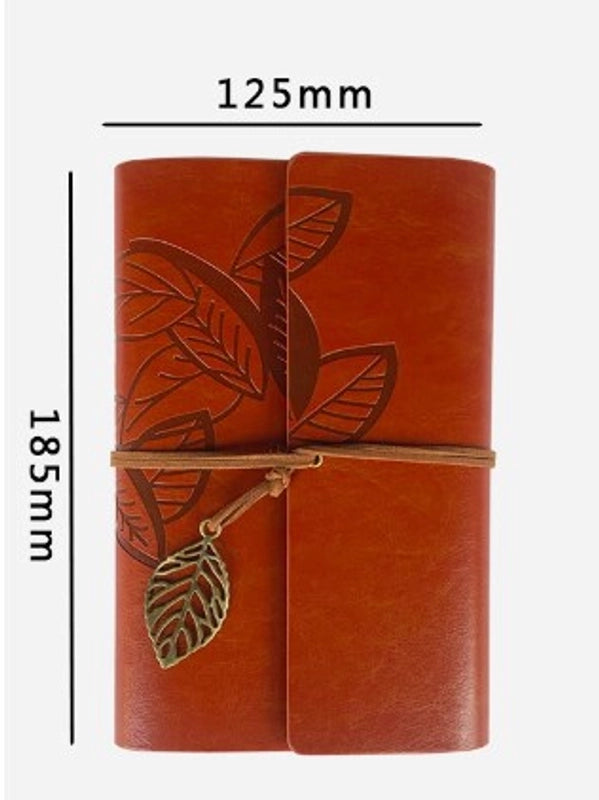 1 Piece Plant Learning School Pu Leather Paper Retro Notebook