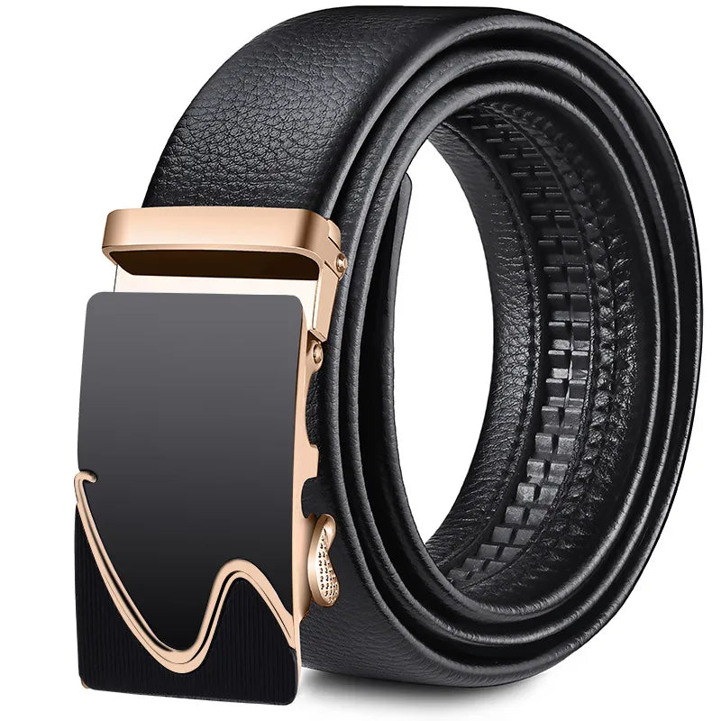 Direct Belt Men’s Youth Business Soft Leather 3.5 Automatic Buckle Black Belt Running Jianghu Goods Source