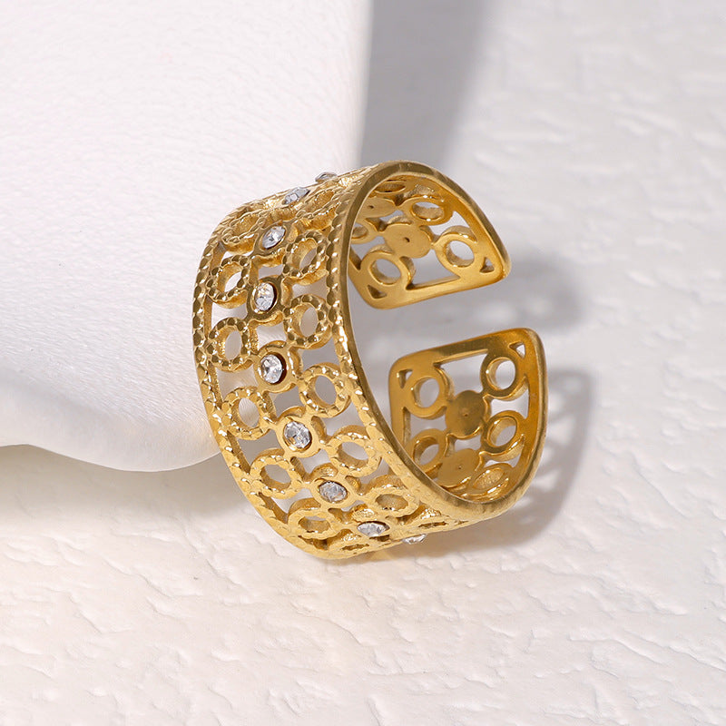 Open Ring Round Geometric Stainless Steel Electroplating Rings