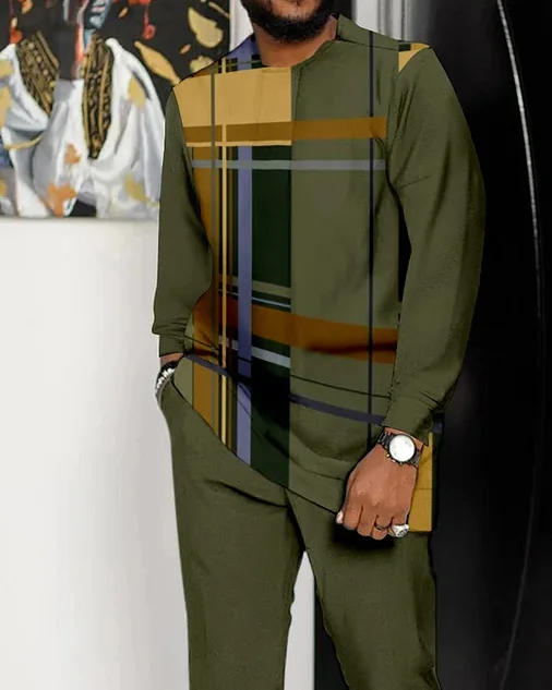 Suitmens Men's Colorblock Long Sleeve Athletic Walking Suit -300