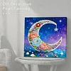 DIY Pearl Painting Moon in the Lake for Home Decor with Frame(25x25cm)