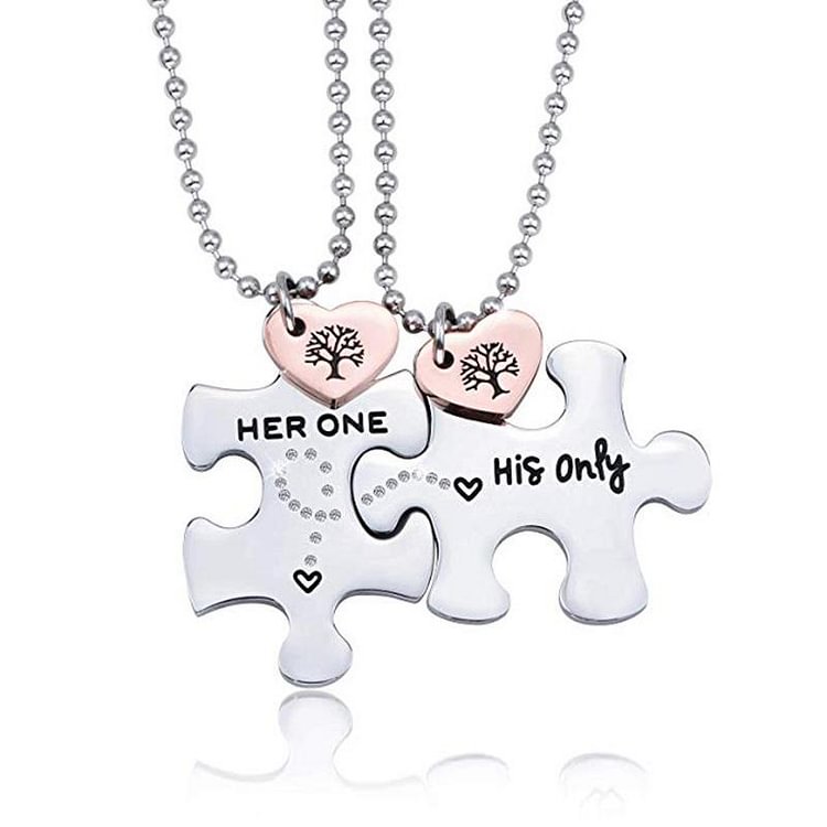 Her One And His Only life Tree Couple Necklaces