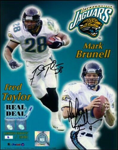 Fred Taylor Mark Brunell autographed signed autograph Jaguars 16x20 Photo Poster painting poster