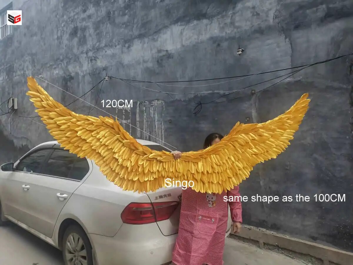 VCshoes Props For Wedding Party Decoration Adults Large Feather Angel Wings Orange Purple White Black Each Wings 100cm