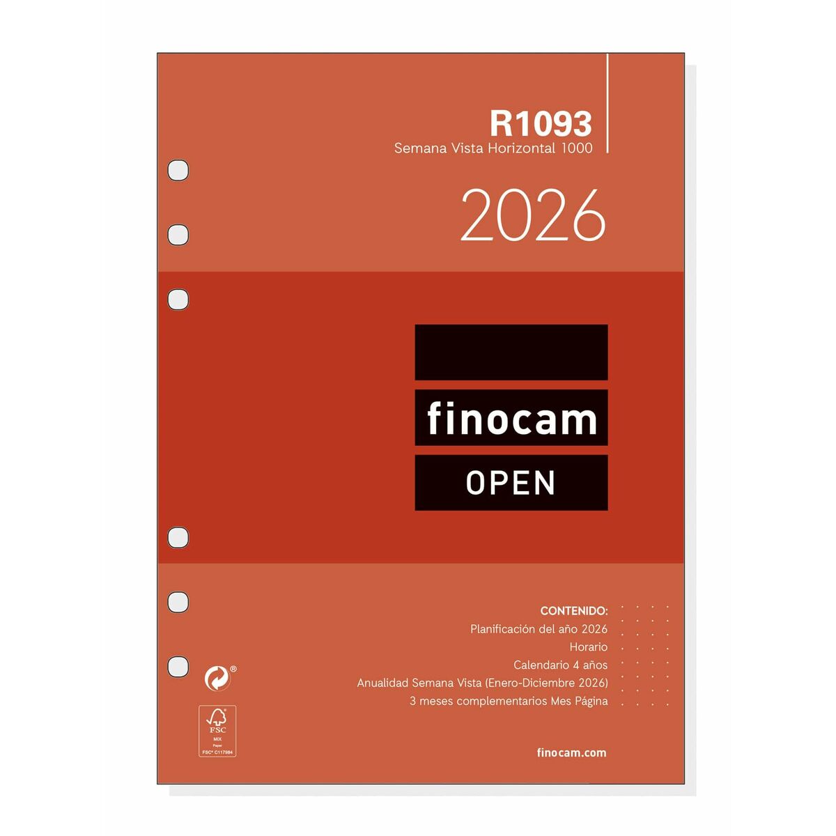 Diary Refill Finocam  OPEN R1093 2026 15,5 x 21,5 cm