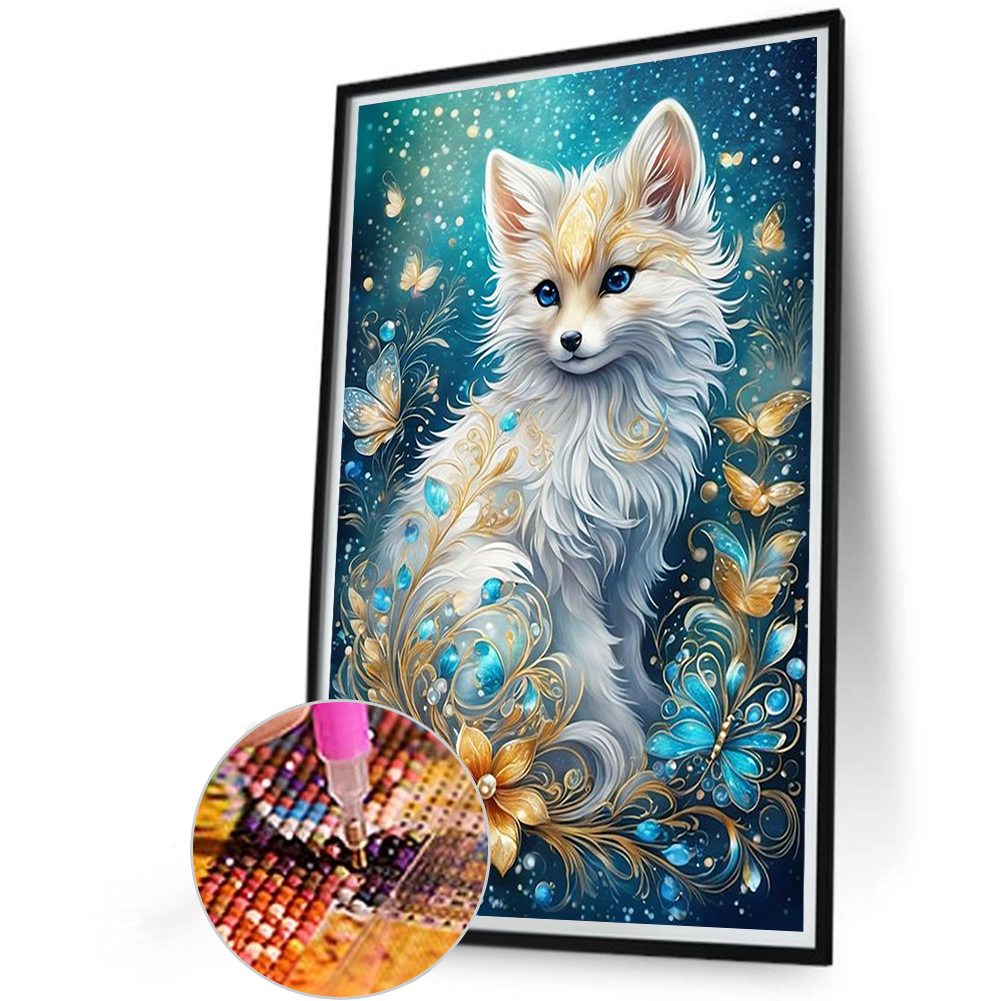 White Fox 40*60cm(canvas) full round drill diamond painting