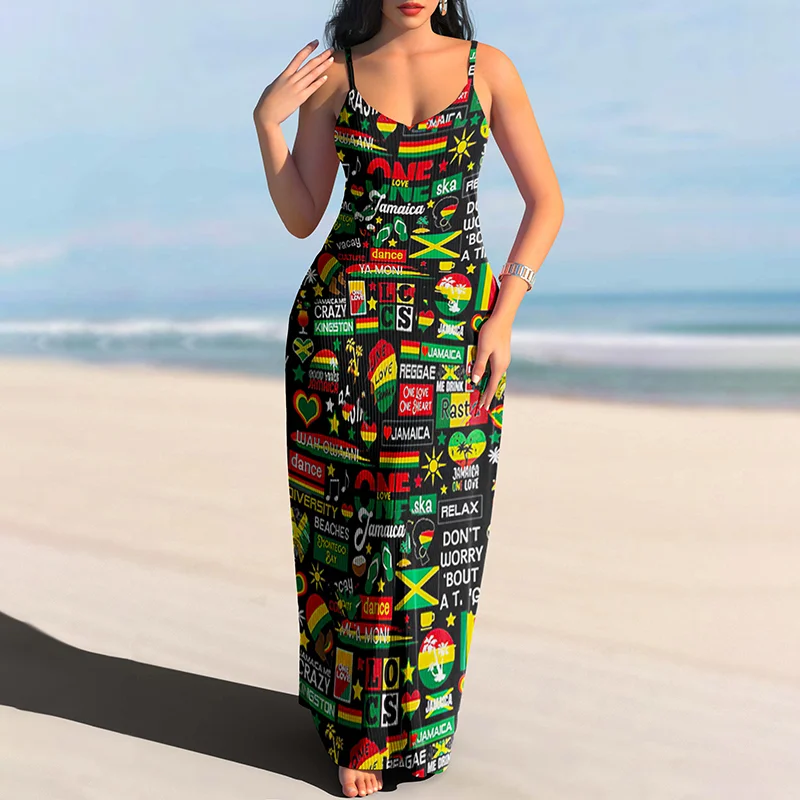 Jamaica One Love Culture Slip Maxi Dress
