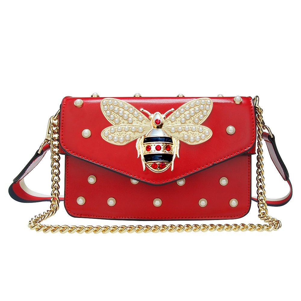 Handbags for Women, Pu Leather Shoulder Bags Cross body Bag with Bee