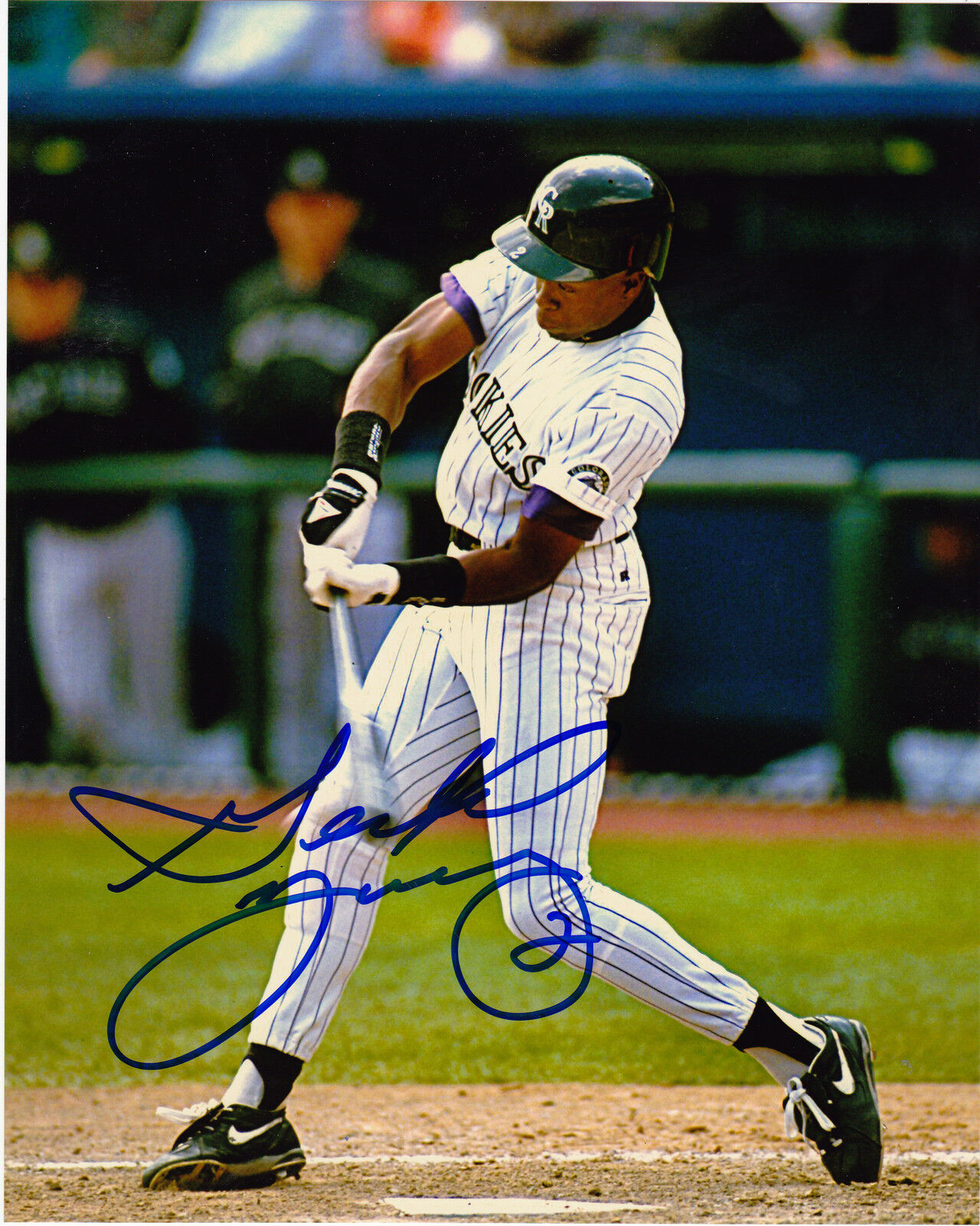 GERALD YOUNG COLORADO ROCKIES ACTION SIGNED 8x10