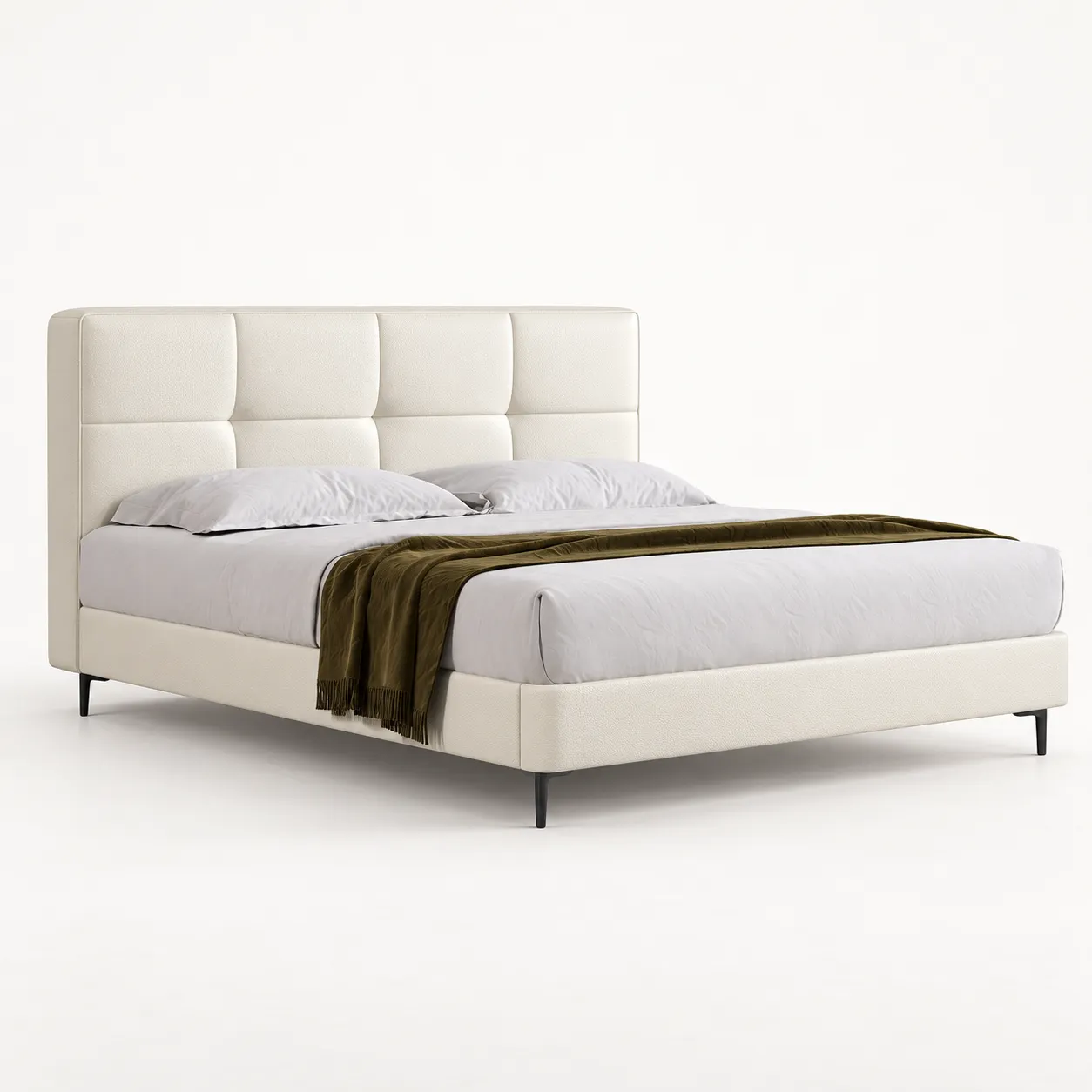 Upholstered Bed 233260 — white studio view