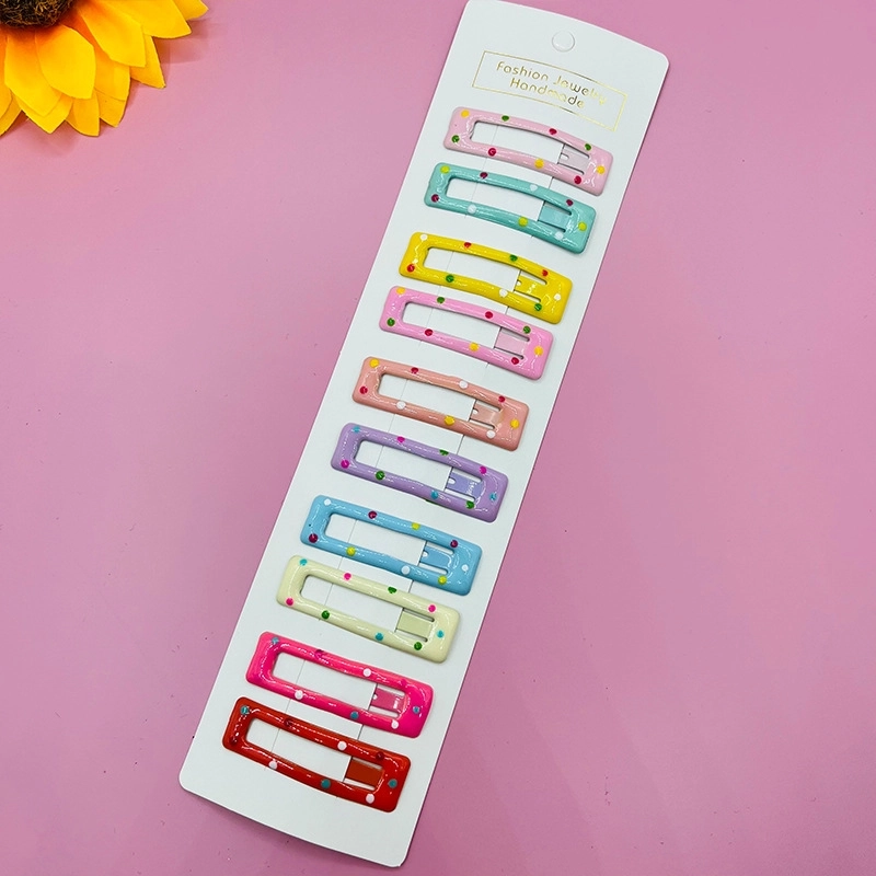 Sweet BB Clip Cream Color Broken Hair Headdress Oil Drop Cute Hair Clip Children’s Bangs Paint Edge Clip Candy Color