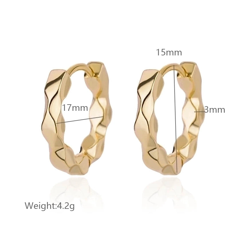 1 Pair Minimalist Solid Color Plating 304 Stainless Steel 18K Gold Plated Earrings