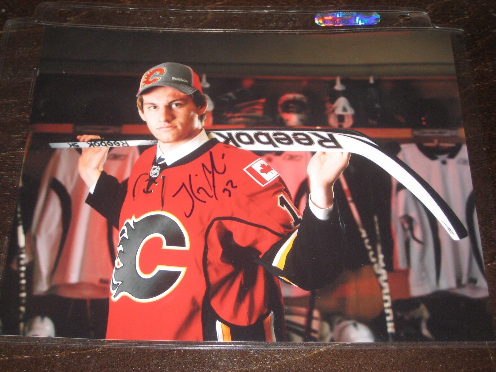 JON GILLIES autographed CALGARY FLAMES 8x10 Photo Poster painting STOCKTON HEAT