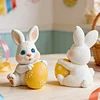 3D Easter Bunny Holding Eggs Silicone Candle Mould DIY Scented Candles Moulds Reusable Soft Silicone Crafting Tools For Easter Home Crafts Decorations Holiday