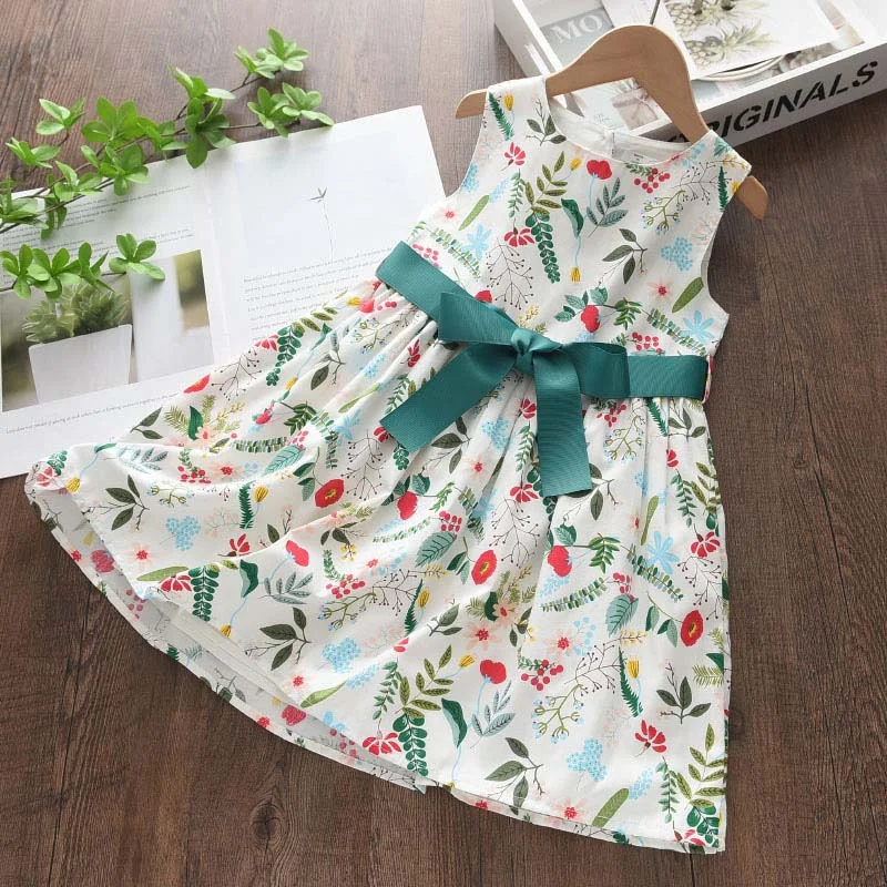 Bear Leader Kids Girls Casual Dresses 2022 New Fashion Baby Princess Party Vestidos Children Flowers Costumes Floral Dress 3-7Y