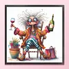 Lady Drinking Red Wine-11CT Stamped Cross Stitch 40*40cm/15.75*15.75in