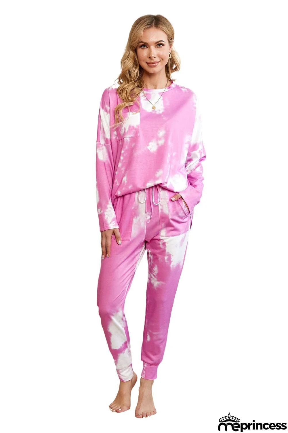 Rosy Tie-dye Short Sleeve Pant Loungewear Set