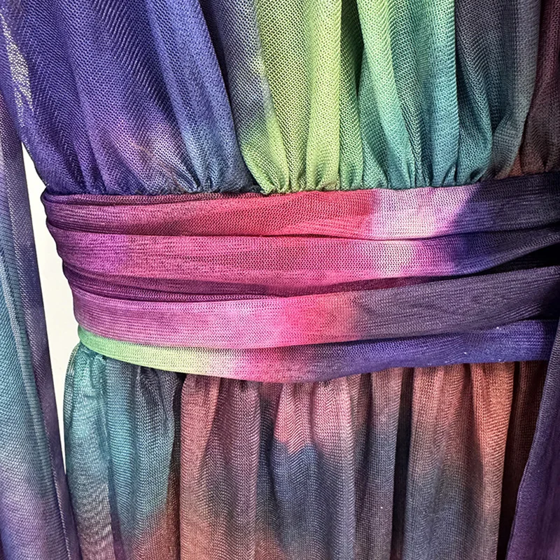 Nigikala Nigikala Spring Summer New Star Fashion Sleeves Phantom Print Dress Holiday Long Dress