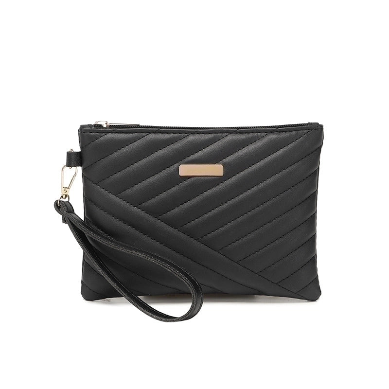 White Grey Black Pu Leather Stripe Square Evening Bags