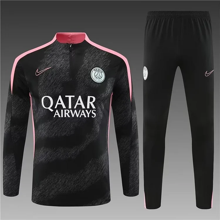 2024/25 Paris black half-zip training suit 1:1 Thai quality suit