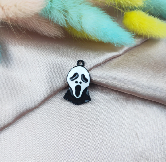 Bulk 10 30 Pcs Halloween Skull Mask Charm Enamel Metal Ghost Charm Pendant DIY Necklace Bracelet Earring Key chain Jewelry Making