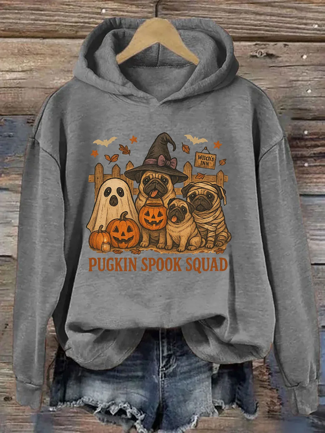 Retro Pug Halloween Hoodie