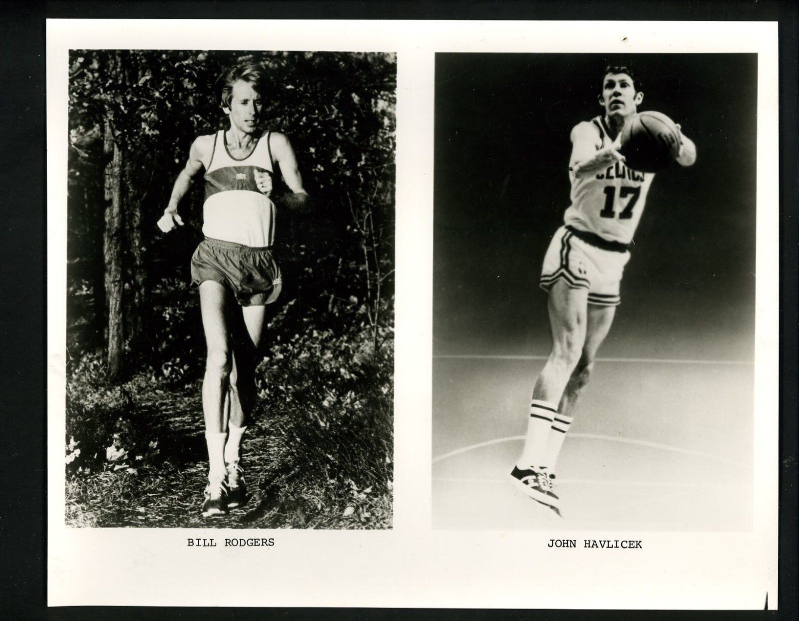 John Havlicek & Bill Rodgers circa 1970's Press Photo Poster painting Boston Celtics