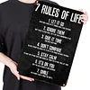 7 Rules Of Life - Vintage Metal Signs - 20*30cm/30*40cm - Warning