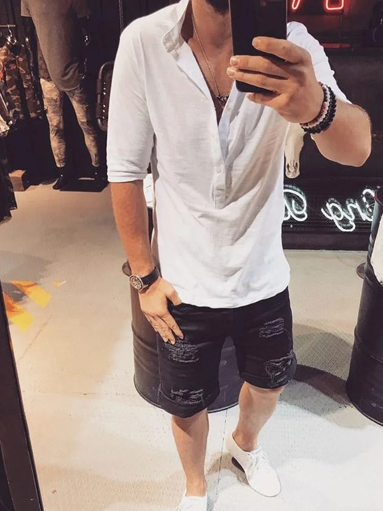 Men's mid-sleeve T-shirt