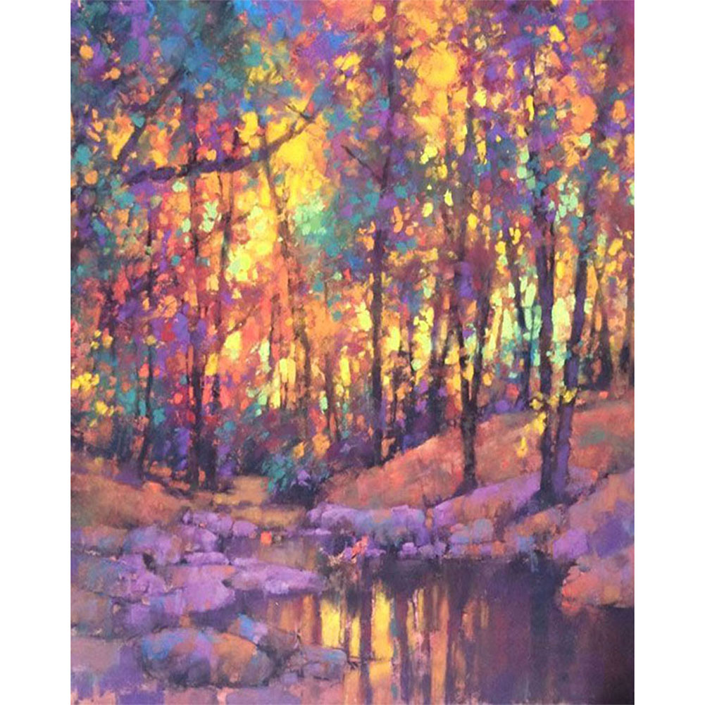 

30*40CM - Round Drill Diamond Painting - Forest, 501 Original
