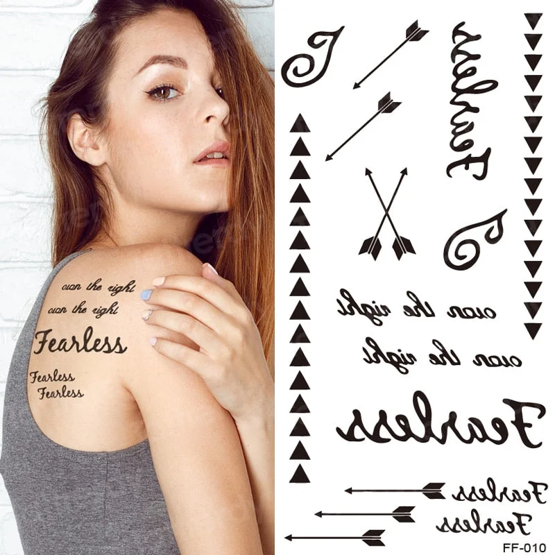 fake tatoo letter black english words tattoo lettering heart minimalist tattoo sticker for women mens girls body art hand back