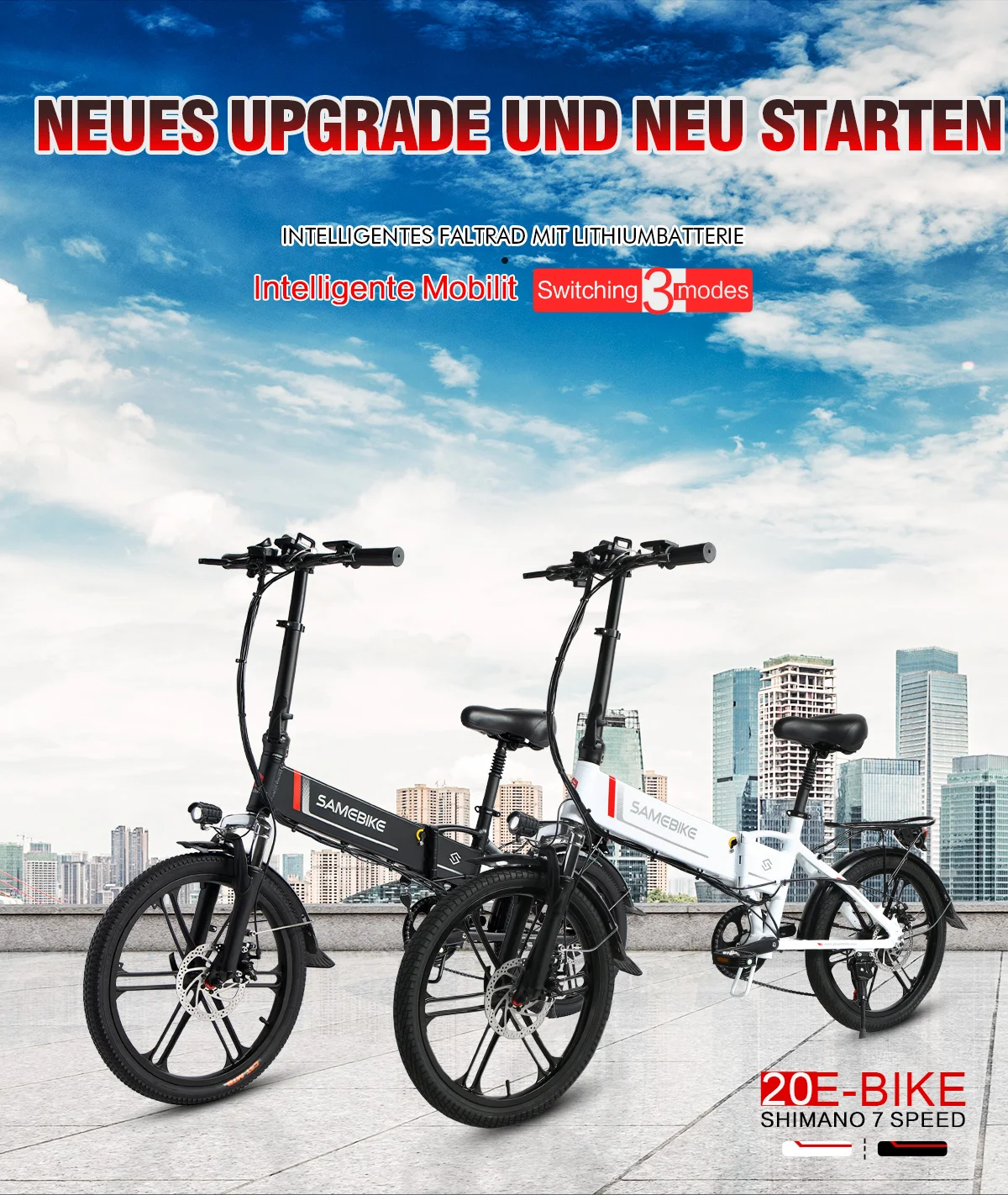 Samebike 20LVXD30-II Faltbares elektrisches Fahrrad