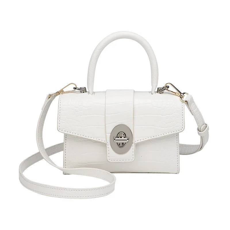 Retro Simple Small Square Bag Casual Handbag Stone Pattern Fashion Foreign Style Shoulder Messenger Bag Ladies Bag