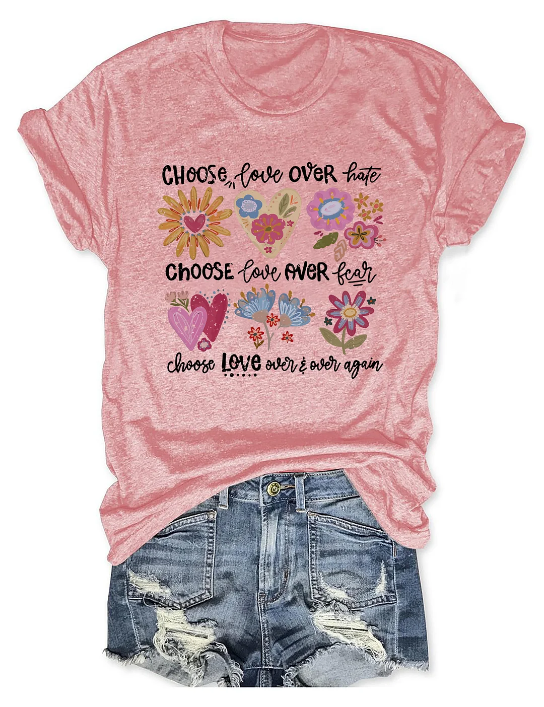 Choose Love Boho Floral T-shirt