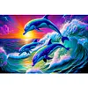 (60*40cm)Dolphin - Full Round Drill Diamond Painting