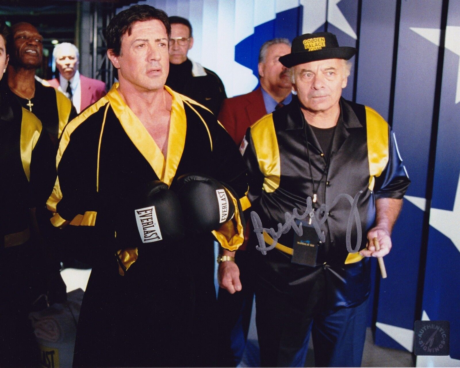 Burt Young w/ Sylvester Stallone Autographed ROCKY IV 8x10 Photo Poster painting ASI Proof