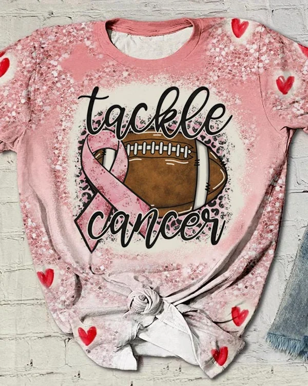Breast Cancer Awareness Addresses Cancer Football Gradient Tops