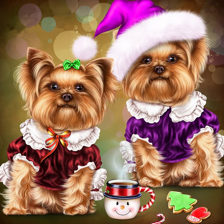 Costume Dog  Full Round Diamond Painting 30*30CM