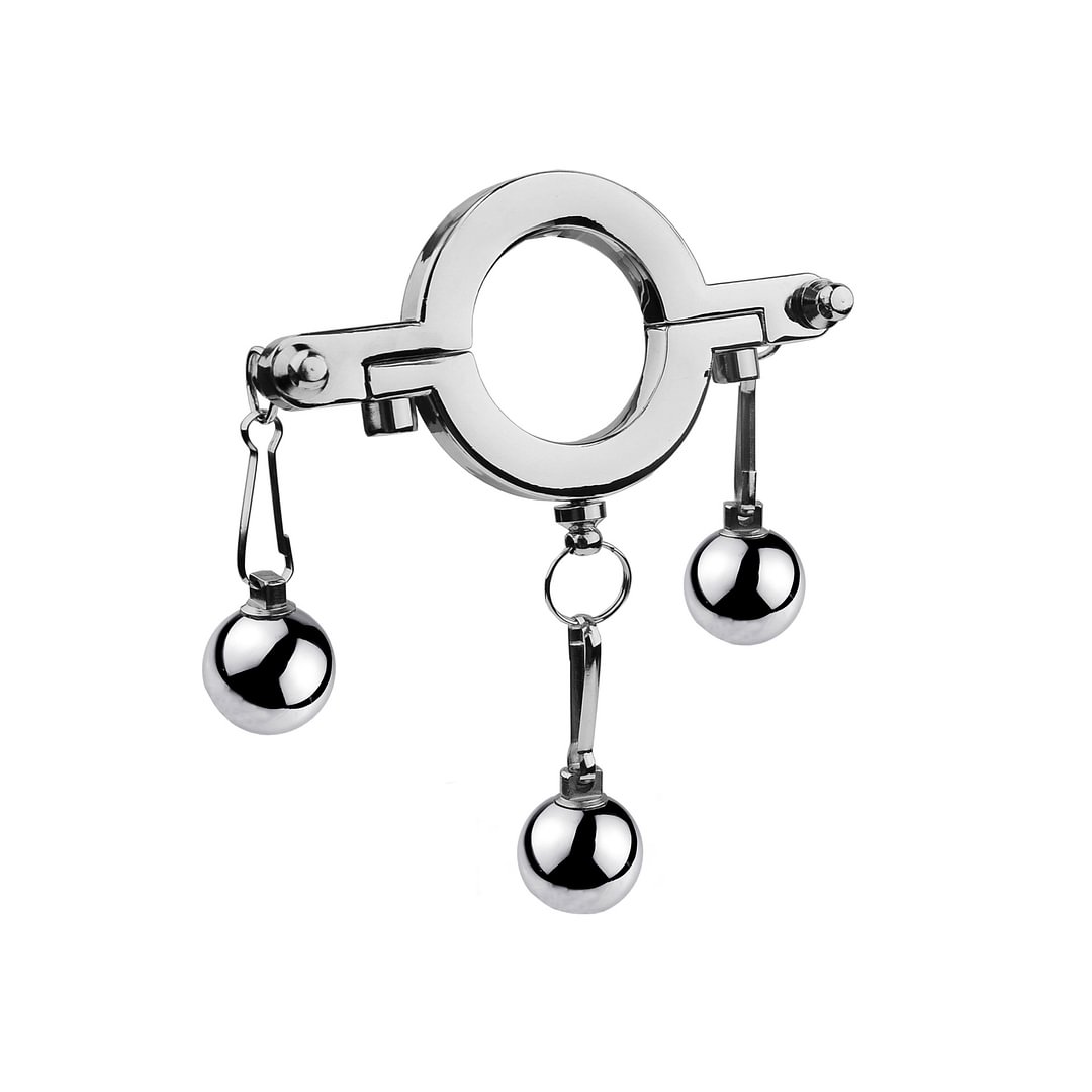 Metal Cock Ring With Weight Ball Penis Exercise Sex Toy For Adults 