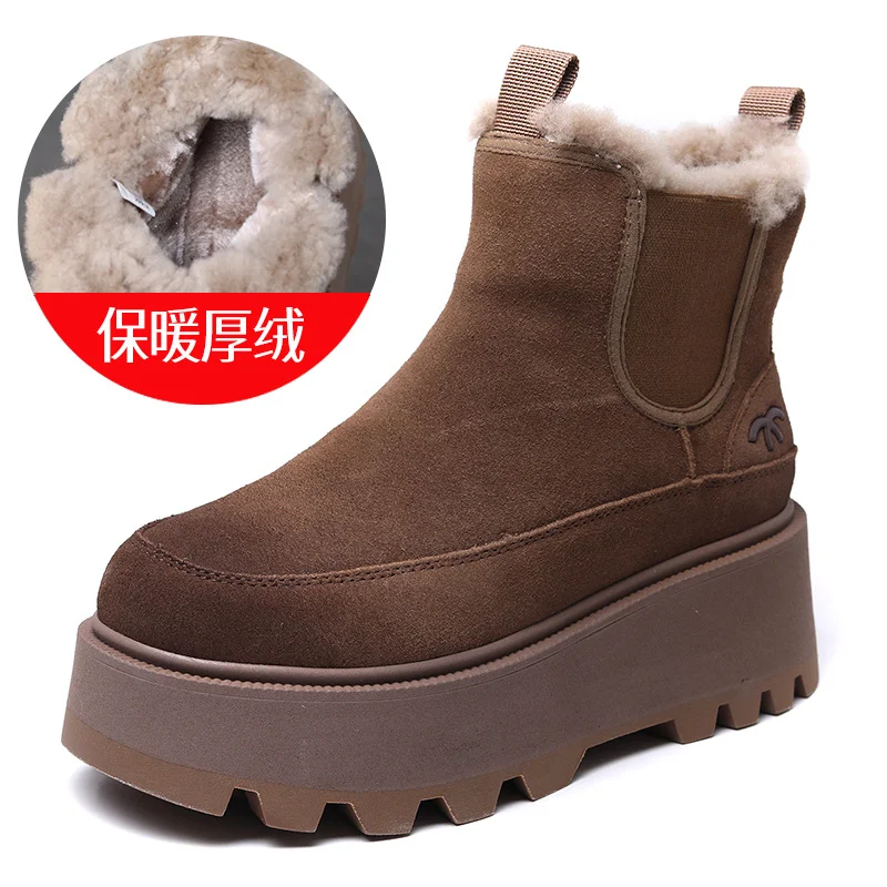 Yyvonne Skin Thick Bottom Pine Ice Boots Women 2025 Winter New Warm Thick Velvet Short Boots Comfortable Leisure Cotton Boots