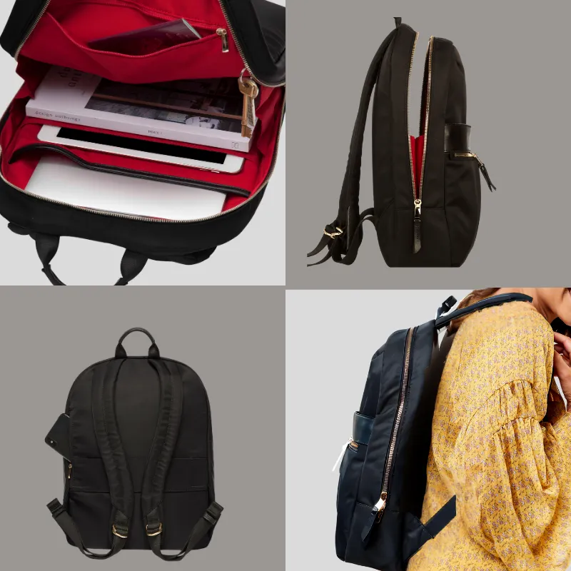 black and gold faux leather mini backpack Black Gold Faux Leather Mini Backpack