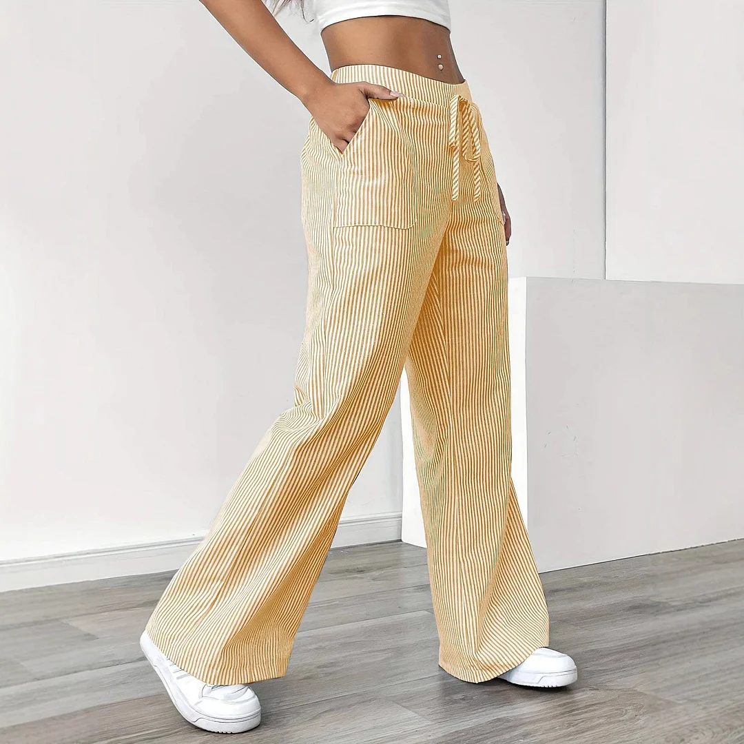 Nigikala Nigikala New Striped Trousers Casual Street Fashion Loose Broad-Legged Women