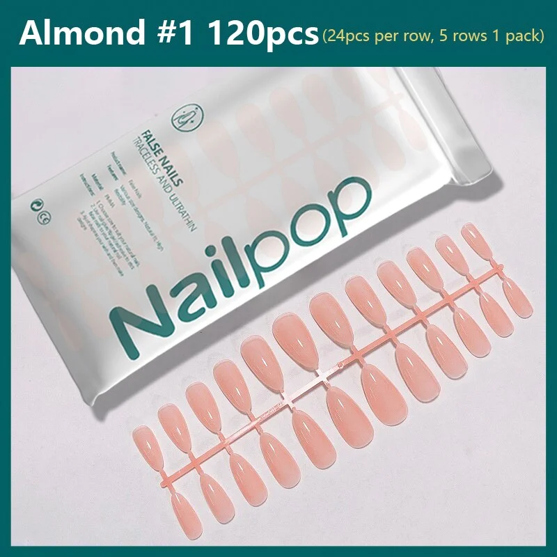 Nailpop 120pcs Reusable False Nails Short Press on Fingernails Colorful ACRYL Nail Soft Gel Tips for Nails Manicure Accessories