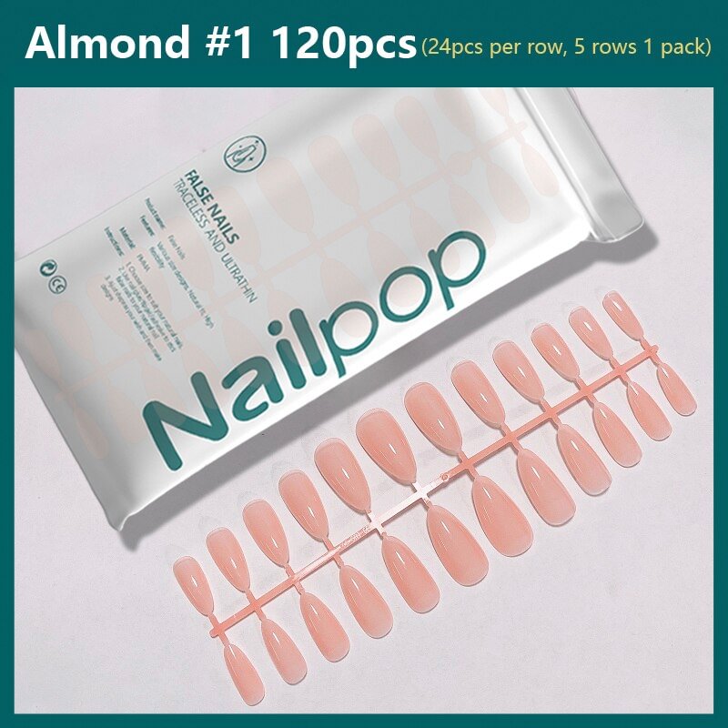 Nailpop 120pcs Reusable False Nails Short Press on Fingernails Colorful ACRYL Nail Soft Gel Tips for Nails Manicure Accessories